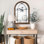 Miroir rustique encadré en bois de style campagnard pour salle de bain, chambre à coucher