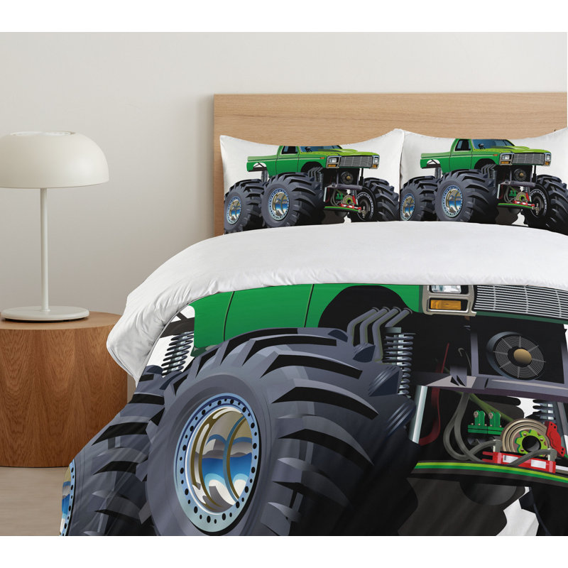 Ensemble de housse de couette cars, Housse de couette grand + 2 taies décoratives