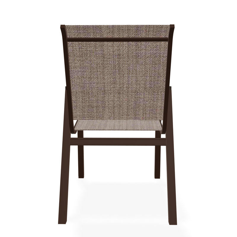 Chaise de bistro empilable en aluminium avec accoudoirs en polymère de qualité marine Bazza, Fenouil Augustine Sunbrella®