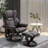 Massage Recliner Chair With Ottoman Footrest, 10 Vibration Points, 360° Swivel Reclining Chair, Faux Leather Living Room Chair With Side Pocket And Remote Control