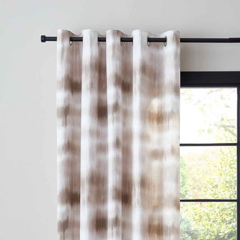 Ombre Texture Thermal Eyelet Curtains, 229cm Width x 229cm Drop, Beige