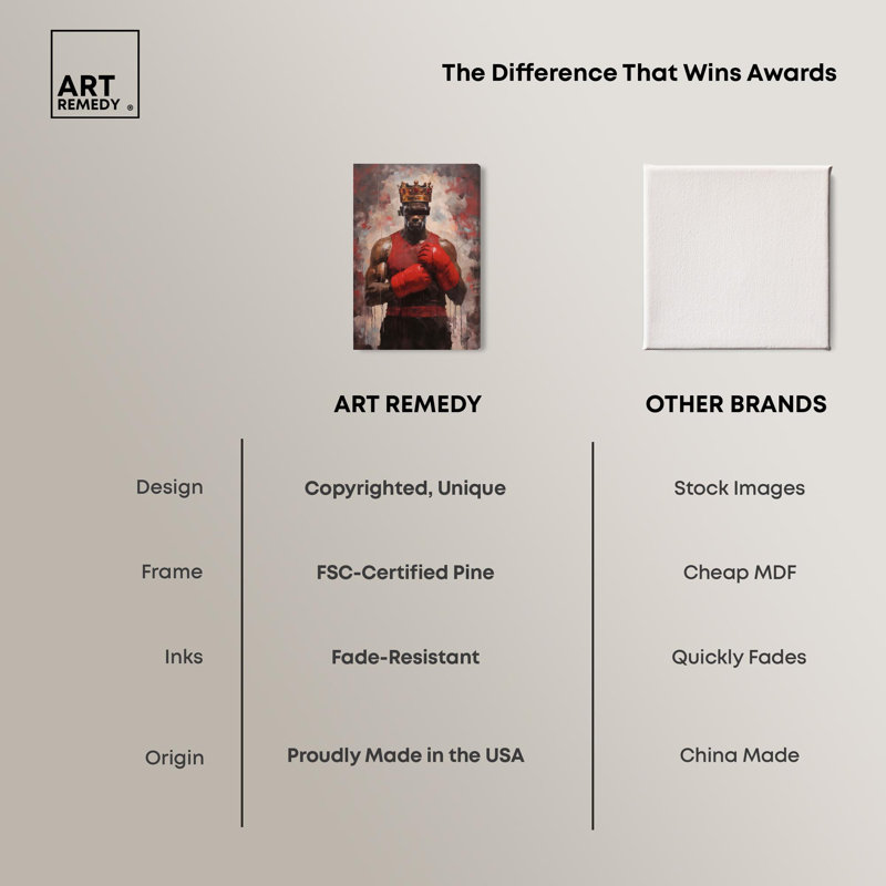 King of Boxing Red Canvas Gallery Wrapped Poster Art