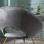 Élégante chaise rembourrée en velours soyeux gris avec base de couleur dorée - Rehaussez l'esthétique de votre pièce-1863811798