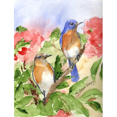 Drapeau De Jardin Recto-verso Oiseau Bleu