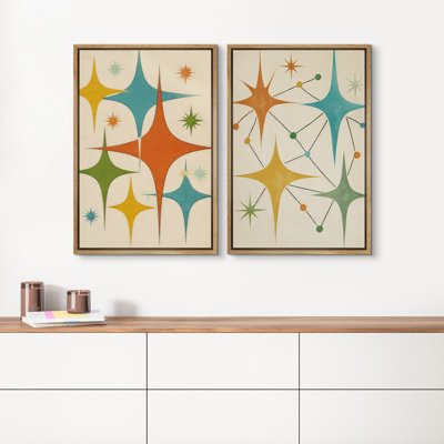 Reproduction d'art mural Mid-Century Starburst Atomic