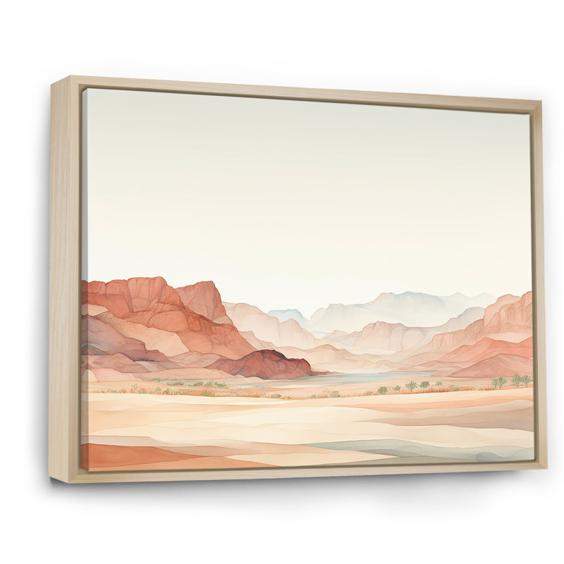 «Minimalisme Canyon View I - Canyon», art mural, Cadre naturel flottant, H 24 po x l 32 po x P 1 po