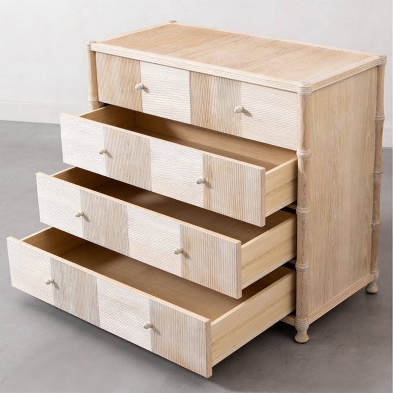 Commode sculptée Margrit, Brun orangé