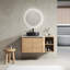 Meuble-lavabo mural 42 po avec lavabo d'art en céramique et 1 tablette de rangement, 2 portes à fermeture douce-123148710