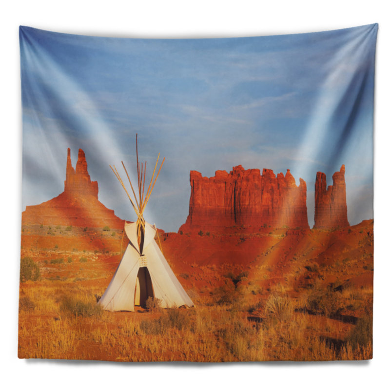Paysage avec tente tapisserie Monument Valley, H 50 po x l 60 po