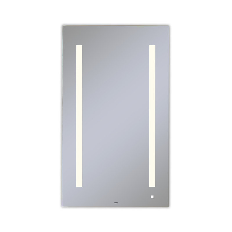 Miroir de salle de bain/coiffeuse illuminée moderne et contemporaine AiO, Aucun, 29,875 po x 35,125 po
