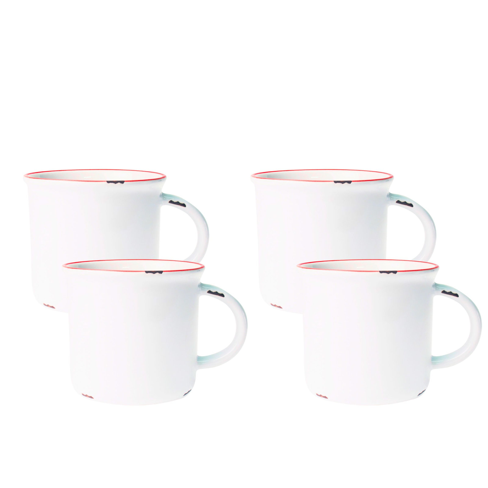 Canvas Home Tinware Stoneware Coffee Mug 16oz, White/Red
