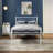 Amberly Twin Size Set 2 Pack Metal Bed with Patterned Headboard and Legboard-88420952