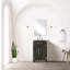 Meuble-lavabo simple en chêne brun - 51 x 46 cm avec comptoir en acrylique et miroir. Style moderne. 46 cm de largeur x 61 cm de hauteur. Grand espace de rangement.