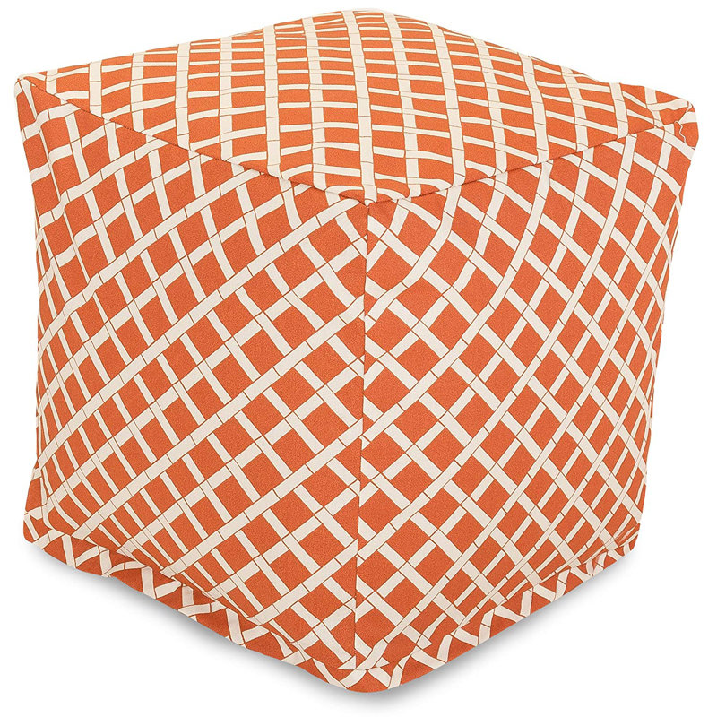 Petit repose-pieds d'extérieur avec coussin Gilbertown, Orange brûlé