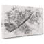 Road Through the Winter Forest Watercolour - Wrapped Canvas-56657035