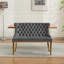  Banquette rembourrée avec garniture cloutée et pieds dorés, canapé à dossier haut moderne pour salle à manger, gris-1377598993-1377598994