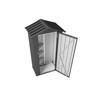 Galvanized Iron Storage Shed, Waterproof Function, Robust Lock, Smooth Installation, Suitable For Garden Courtyards And Construction Areas, 16.92" Depth, Black, Classic Design Outdoor Cabinet, Long -