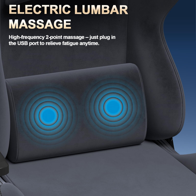 Inbox Zero Adjustable Reclining Ergonomic Swiveling PC & Racing Game Chair, Dark Grey