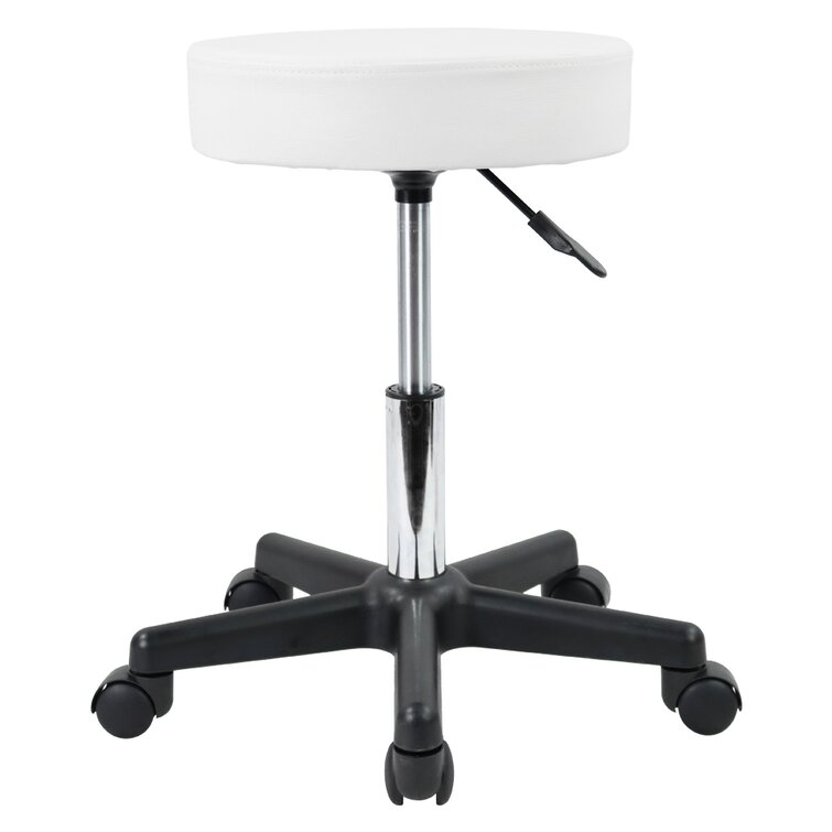 Arowyn Backed Adjustable Height Lab Stool with Wheels