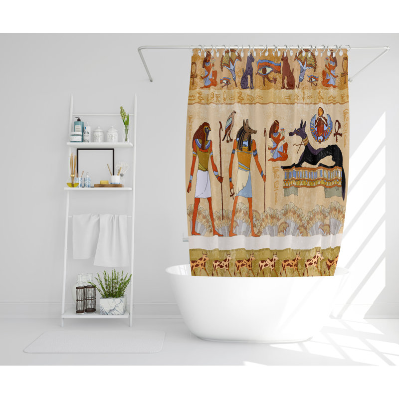 Rawald 2 Piece Polyester Shower Curtain Set, 168cm H x 168cm W