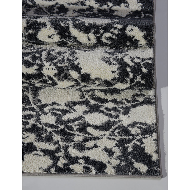 Tapis gris à motif abstrait Toronto, Rectangle 3 pi 11 po x 5 pi 7 po