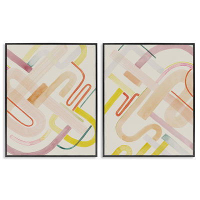 «Retro Neutral Patterns», ensemble de 2 giclées encadrées par Grace Popp