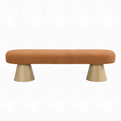 64"L Entryway Bench Fabric Ottoman