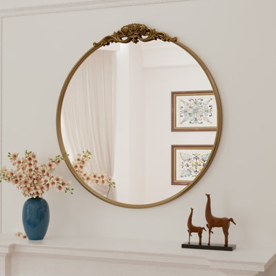 Miroir mural rond en fer Stourbirdge