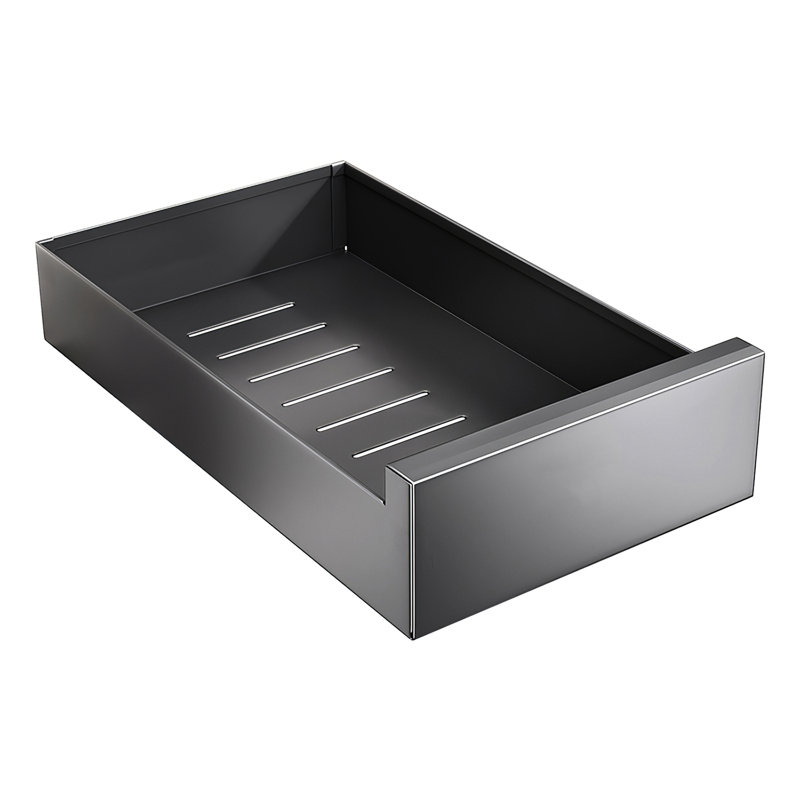 Rangement d'armoire coulissant coulissant en acier au carbone avec glissières de rangement coulissantes pour la cuisine, la salle de bain, le salon, noir 11,81 po x 16,92 po x 2,75 po