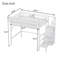 Structure de lit mezzanine simple avec escalier, tablettes et placard, métal blanc-28769725-28769723