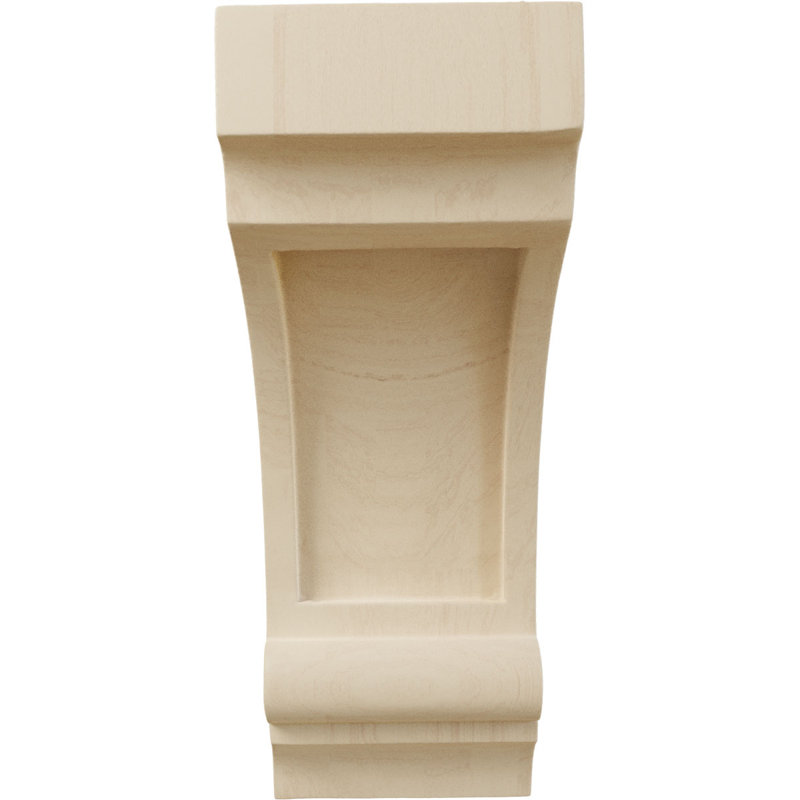10" Unfinished Rubberwood Recessed Corbel
