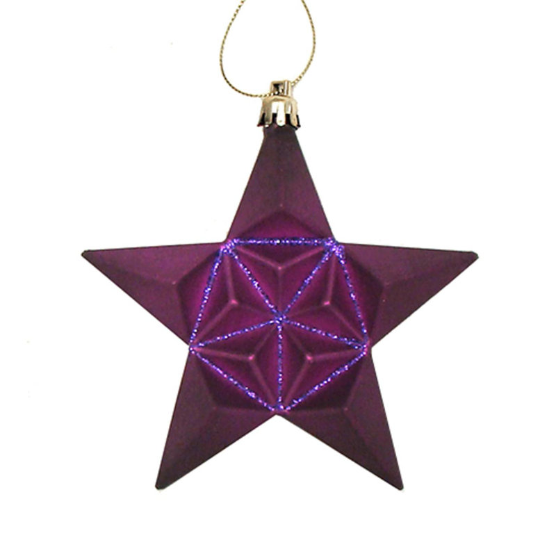 Ornement de Noël scintillant en forme d'étoile incassable, Mauve