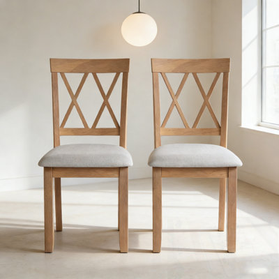 Upholstered Dining Side Chairs Set Of 2 With Cross Back