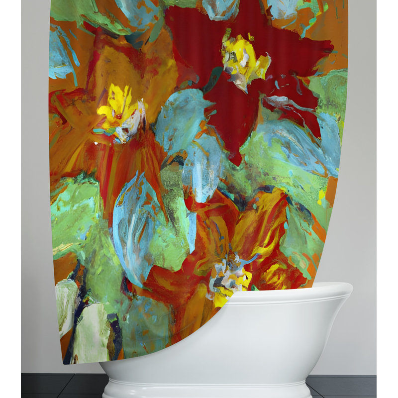 Rideau de douche abstrait Claudeen, H 72 po x l 70 po