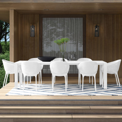 Farrah 8 - Person Patio Dining Set with Extendable Rectangular Table