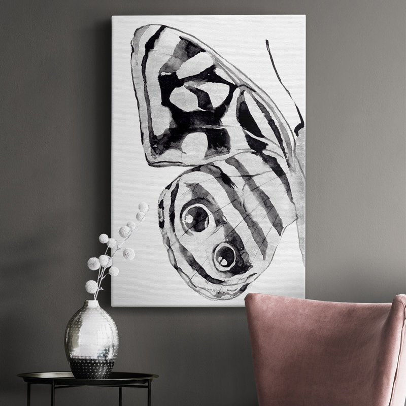 Ailes monochromes II - peinture sur toile tendue, H 18 po x l 12 po x P 1 po