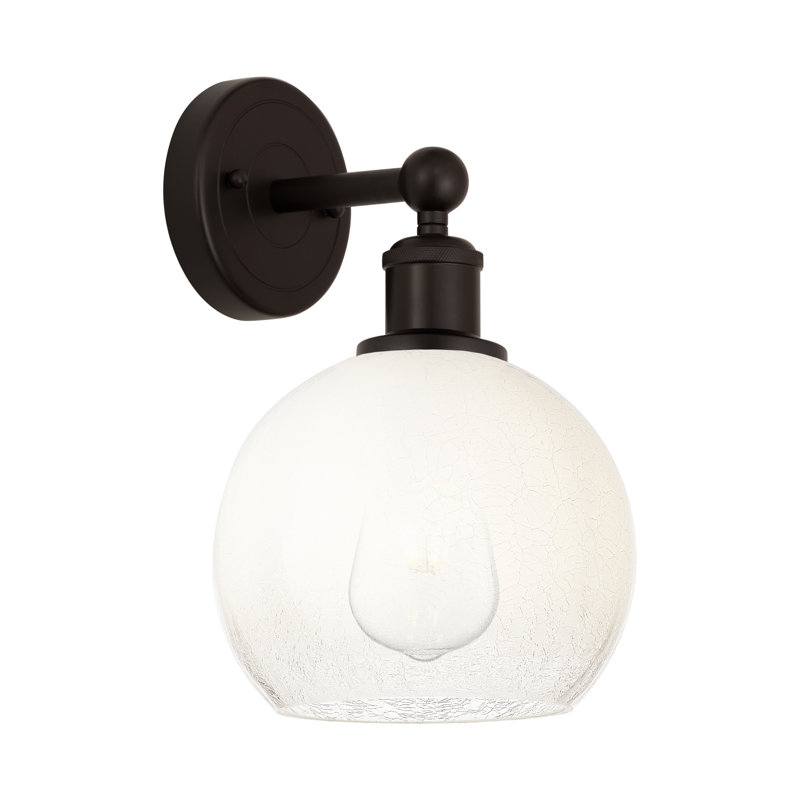 Applique murale 1 lumière Edison - Appleton, Bronze frotté à l'huile, Opale