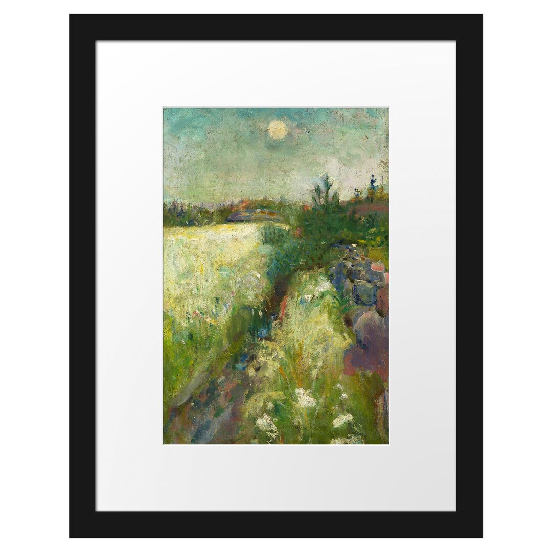 Gerahmter Kunstdruck Flowery Pasture in Veierland von Edvard Munch