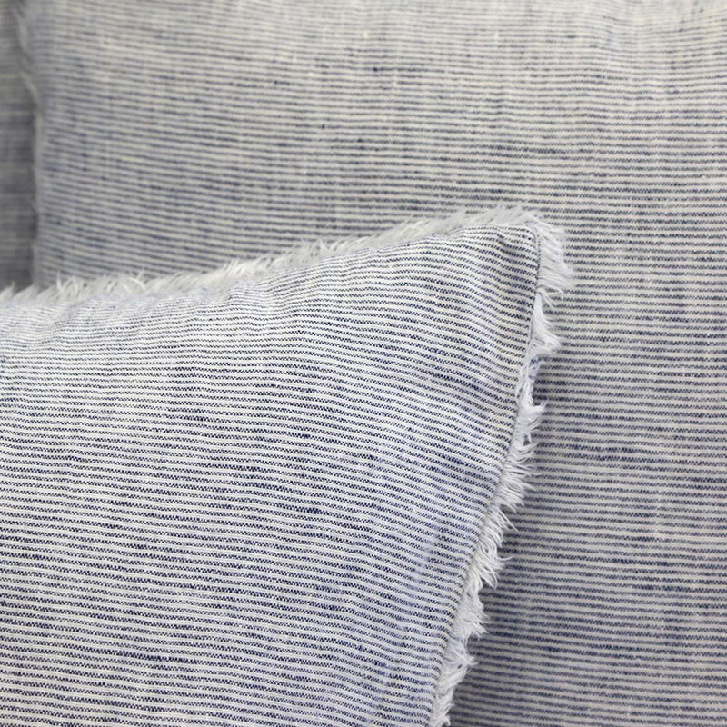 Logan Linen Lumbar Pillow Cover & Insert, Navy, Feathers