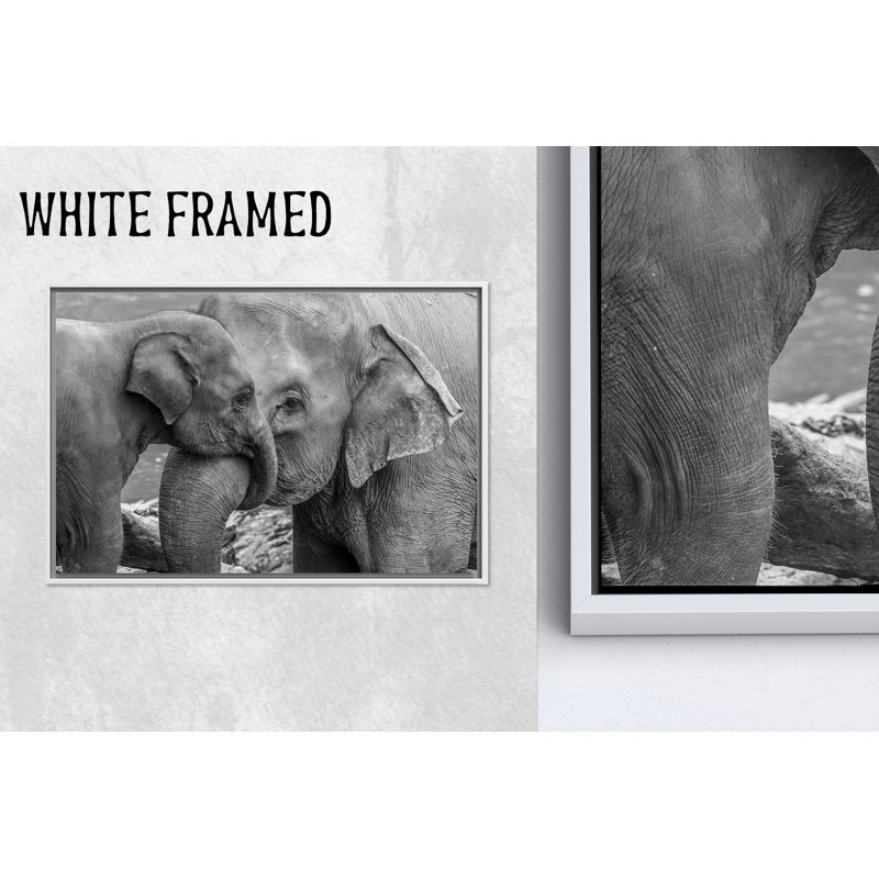 «Elephant Mom and Baby», impression sur toile, décor moderne élégant, 1P, 23,7 po H x 31,6 po l