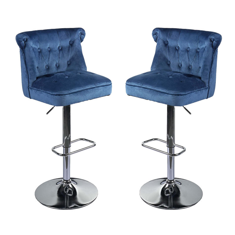 Tabouret pivotant à hauteur réglable Meenaxi, Bleu
