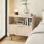 Table de chevet avec tiroir, table de bout avec rangement, table de chevet avec espace ouvert pour la chambre à coucher, table de chevet moderne avec poignée dorée, table de chevet latérale pour la chambre à coucher, salon-202355279