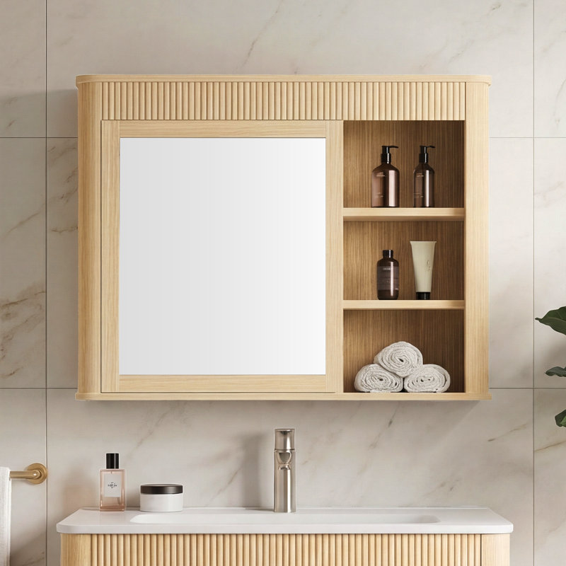 Armoire à pharmacie murale 29 "avec tablettes réglables, chêne naturel 29", Natural Oak
