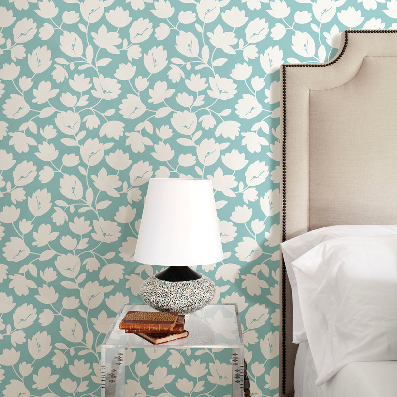 Matilda Floral 10m x 52cm Wallpaper Roll, Turquoise