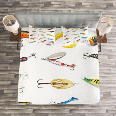 Fishing Coastal Abstract Coverlet