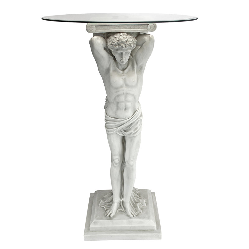 Hermitage Atlantes 29'' Tall Glass End Table