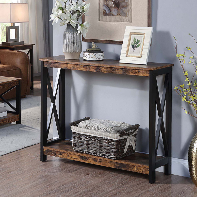 Darek Console Table with Shelf, 31.5" H x 39.5" W x 11.75" D, Barnwood