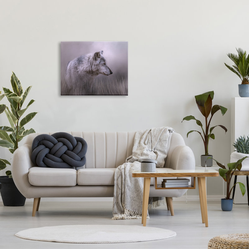 «Gray Wolf Wildlife» par Kelley Parker - photographie sur toile tendue, H 24 po x l 30 po x P 1,5 po