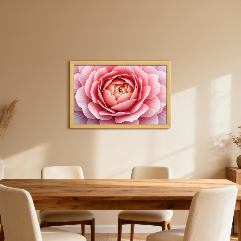 Plantes et fleurs, impression de motif floral rose, H 12 po x l 18 po, Toile tendue, Ne s’applique pas