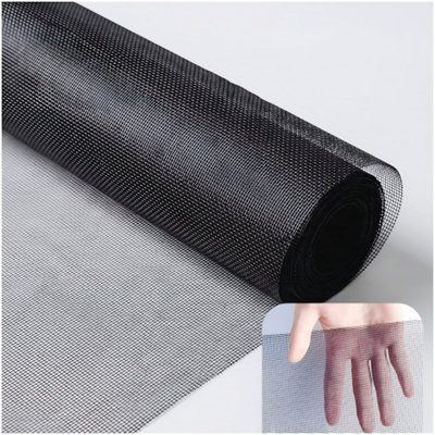 24 in × 48 ft 304 stainless steel window screen roll, black high-transparency screen replacement, durable metal mesh, suitable for doors, patios, porches, DIY-friendly, easy to cut and install